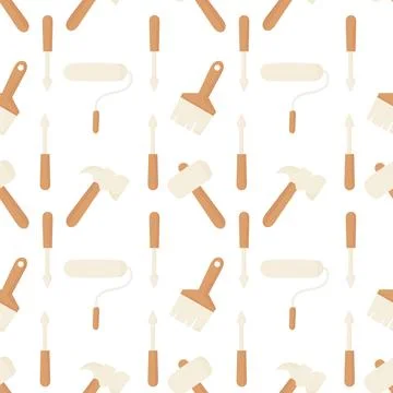 Seamless pattern of tools 스톡 일러스트