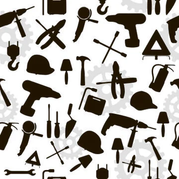 Seamless Pattern With Tools Stock Photos