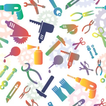 Seamless Pattern With Tools Stock Photos