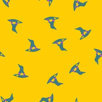 Seamless pattern top magician hat cartoon vector Stock Illustration