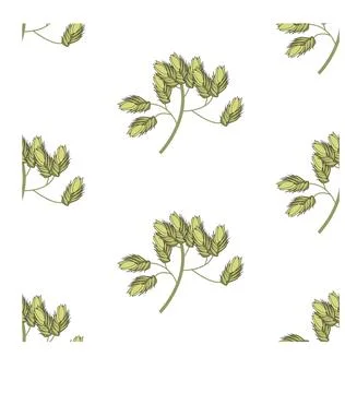Seamless pattern from the top of wild field grass. Stock Illustration