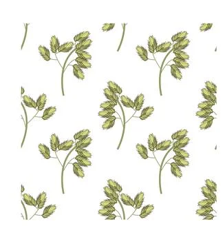 Seamless pattern from the top of wild field grass. Stock Illustration