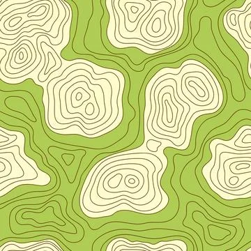 Seamless pattern topographic contour map. Landscape geodesy topography map... 스톡 일러스트