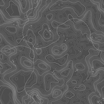 Seamless pattern. Topographic map background with space for copy Seamless Stock Illustration