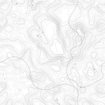 Seamless pattern. Topographic map background with space for copy Seamless Stock Illustration
