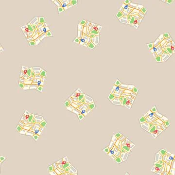 Seamless pattern topography map cartoon vector 스톡 일러스트