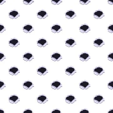 Seamless pattern with torn paper holes on white background Stock Illustration