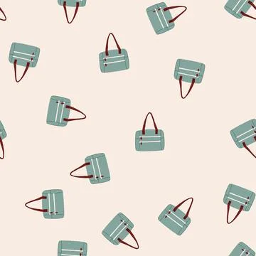 Seamless pattern tote diaper bag cartoon vector Stock Illustration