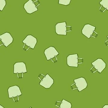Seamless pattern tote reusable grocery bag cartoon vector Stock Illustration