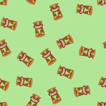 Seamless pattern totem tiki mask cartoon vector Illustrazione stock