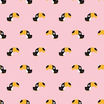 Seamless pattern with toucan Stock Illustration