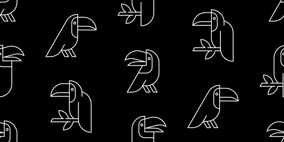 Seamless pattern with Toucans Stockillustratie