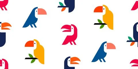 Seamless pattern with Toucans イラスト素材