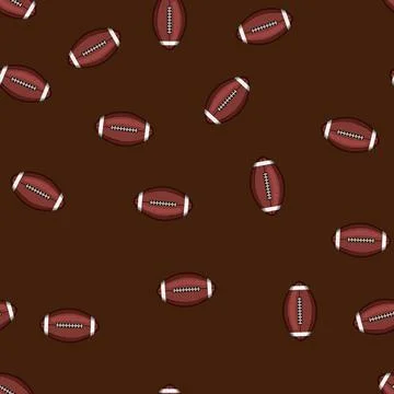 Seamless pattern touchdown american football ball cartoon vector Stockillustratie