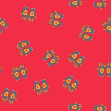 Seamless pattern touchscreen gloves heated cartoon vector Illustrazione stock