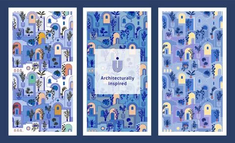 Seamless pattern with town. Stock Illustration