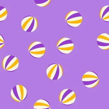 Seamless pattern toy beach ball cartoon vector Stock Illustration