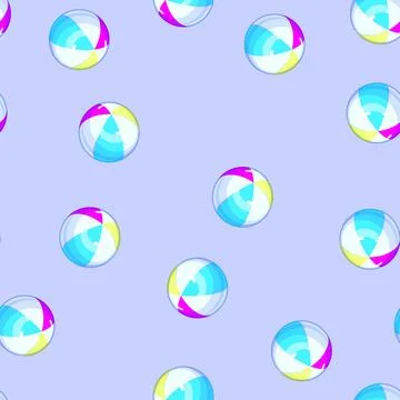 Seamless pattern toy beach ball cartoon vector Illustrazione stock