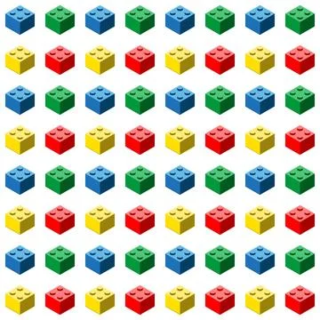 Seamless pattern toy blocks on a white background Stock Illustration