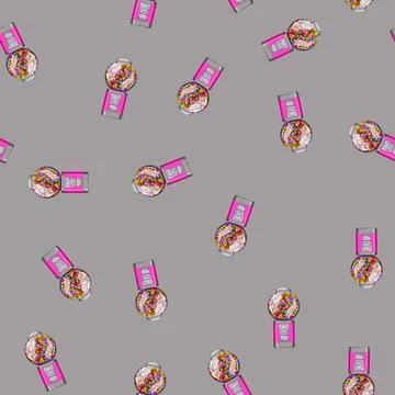 Seamless pattern toy bubblegum machine cartoon vector イラスト素材