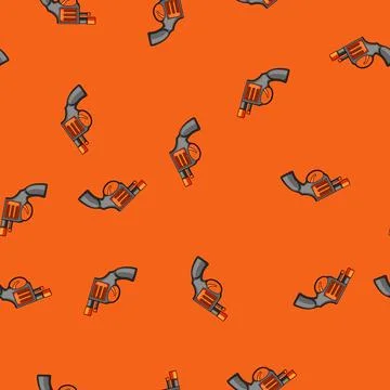Seamless pattern Toy cap gun playing childhood games object Illustration