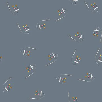 Seamless pattern toy crib mobile cartoon vector Stock Illustration