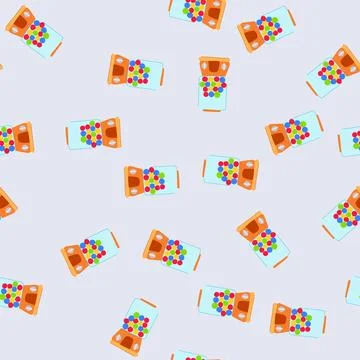 Seamless pattern toy lotto ball machine cartoon vector Stock Illustration
