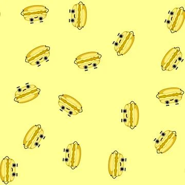 Seamless pattern toy macaron character cartoon vector Stockillustratie