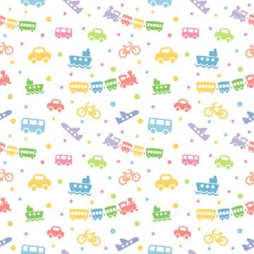 Seamless pattern toy-transport Stock Illustration