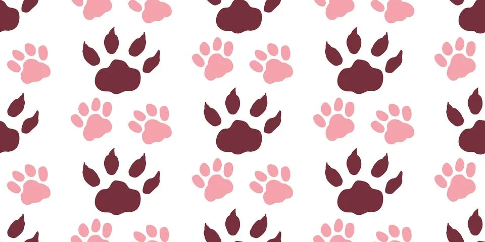 Seamless pattern with traces cat and dog. Stock Illustration