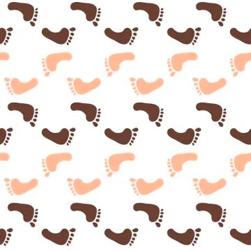 Seamless pattern with traces of child sizes. Traces of child nations of the Stock Illustration