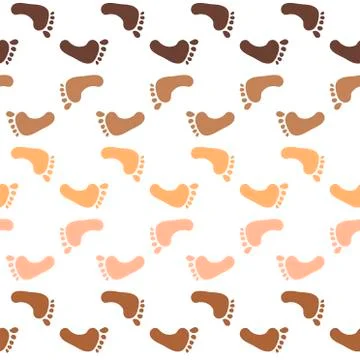Seamless pattern with traces of child sizes. Traces of child nations of the Illustrazione stock