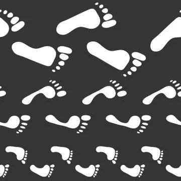 Seamless pattern with traces of different sizes. Traces of people - men, women Stock Illustration