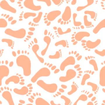 Seamless pattern with traces of different sizes. Traces of people - men, women Stock Illustration