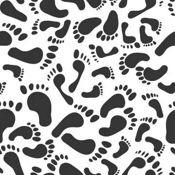 Seamless pattern with traces of different sizes. Traces of people - men, women Stock Illustration