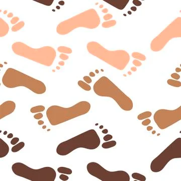 Seamless pattern with traces of people. Traces of people nations of the world Stock Illustration