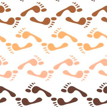 Seamless pattern with traces of people. Traces of people nations of the world Stock Illustration