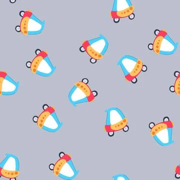 Seamless pattern track toy car cartoon vector Stock Illustration