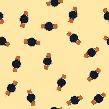 Seamless pattern tracking biometric bracelet cartoon vector Stock Illustration