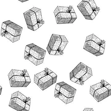 Seamless pattern tracking parcel sketch hand drawn 스톡 일러스트