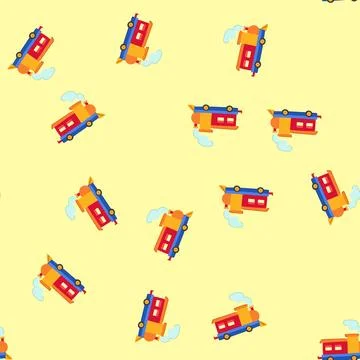 Seamless pattern tracks train toy cartoon vector Stock Illustration