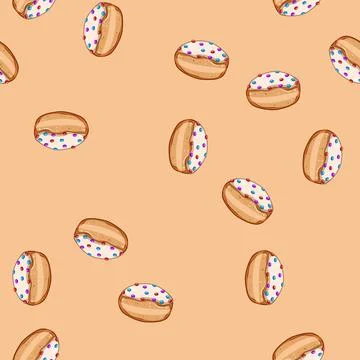 Seamless pattern tradition hanukkah doughnut cartoon vector Illustrazione stock