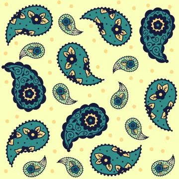 Seamless pattern, traditional Asian elements Paisley Illustrazione stock