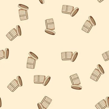 Seamless pattern traditional bamboo steamer cartoon vector イラスト素材