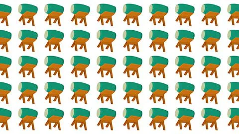 Seamless pattern of traditional bedug drums on white background for Islamic.. 스톡 일러스트