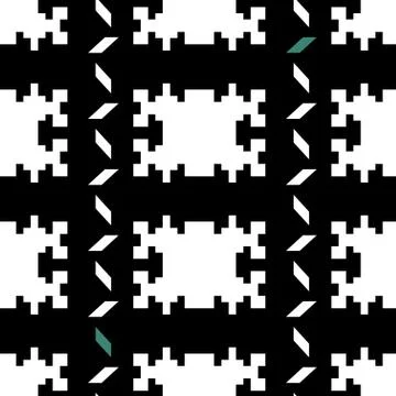Seamless pattern with traditional black shapes Stock Illustration