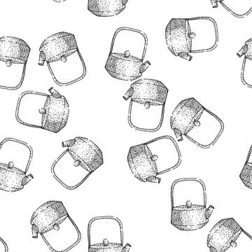 Seamless pattern Traditional cast iron teapot for brewing hot tea Stock Illustration
