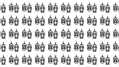 Seamless pattern of traditional Islamic lanterns in line art style for Rama.. Stock Illustration
