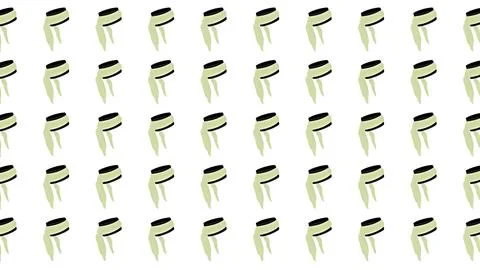 Seamless Pattern of Traditional Middle Eastern Men's Headgear Isolated on W.. Stock Illustration