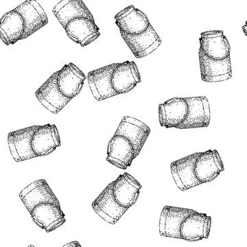 Seamless pattern Traditional milk can container showing rustic farm dairy p.. Stock Illustration